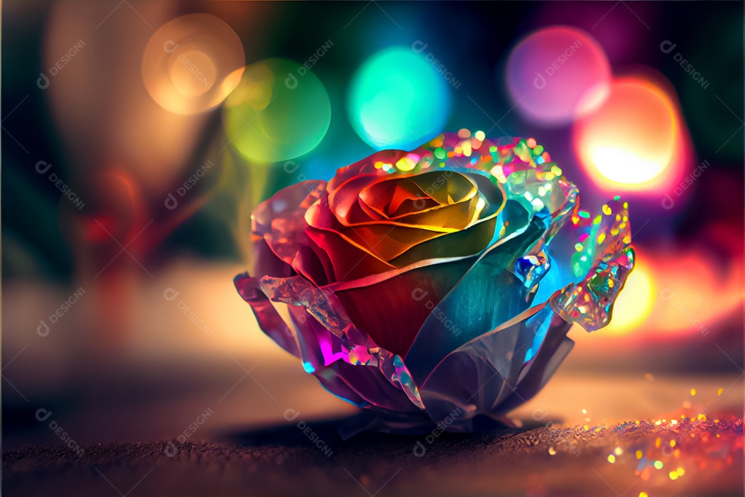 Amor rosa representativo, dia dos namorados 14 de fevereiro renderizar realista