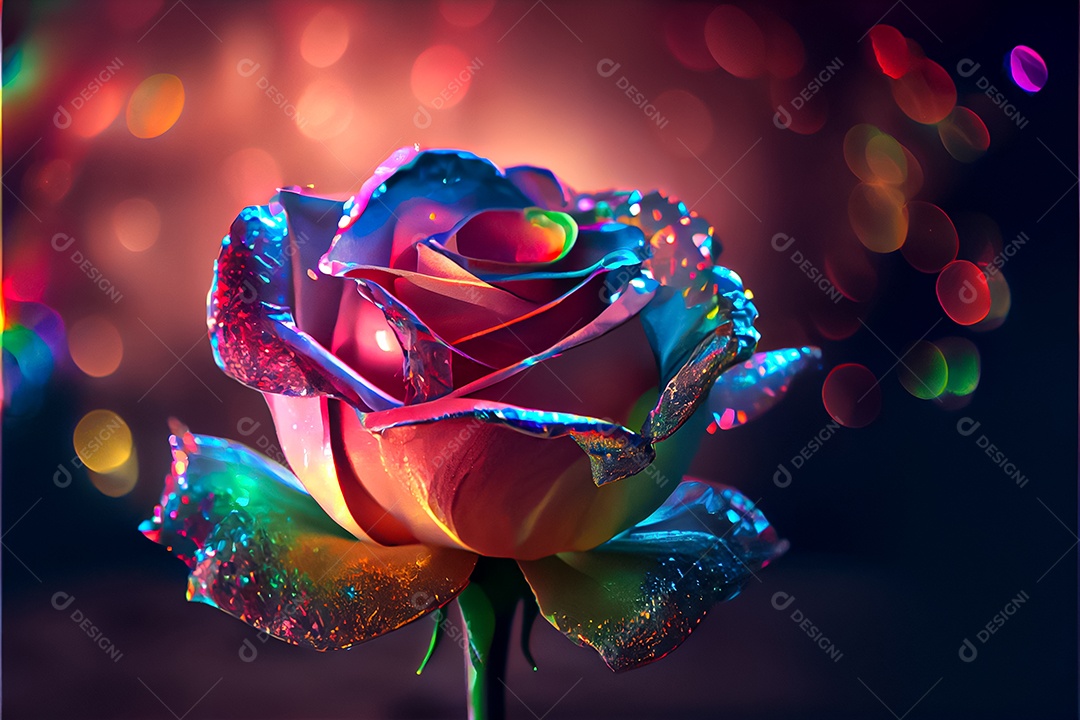 Amor rosa representativo, dia dos namorados 14 de fevereiro renderizar realista