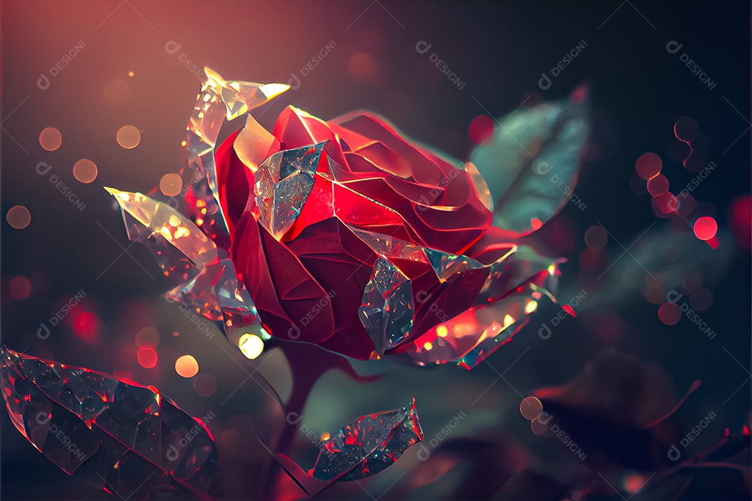 Amor rosa representativo, dia dos namorados 14 de fevereiro renderizar realista