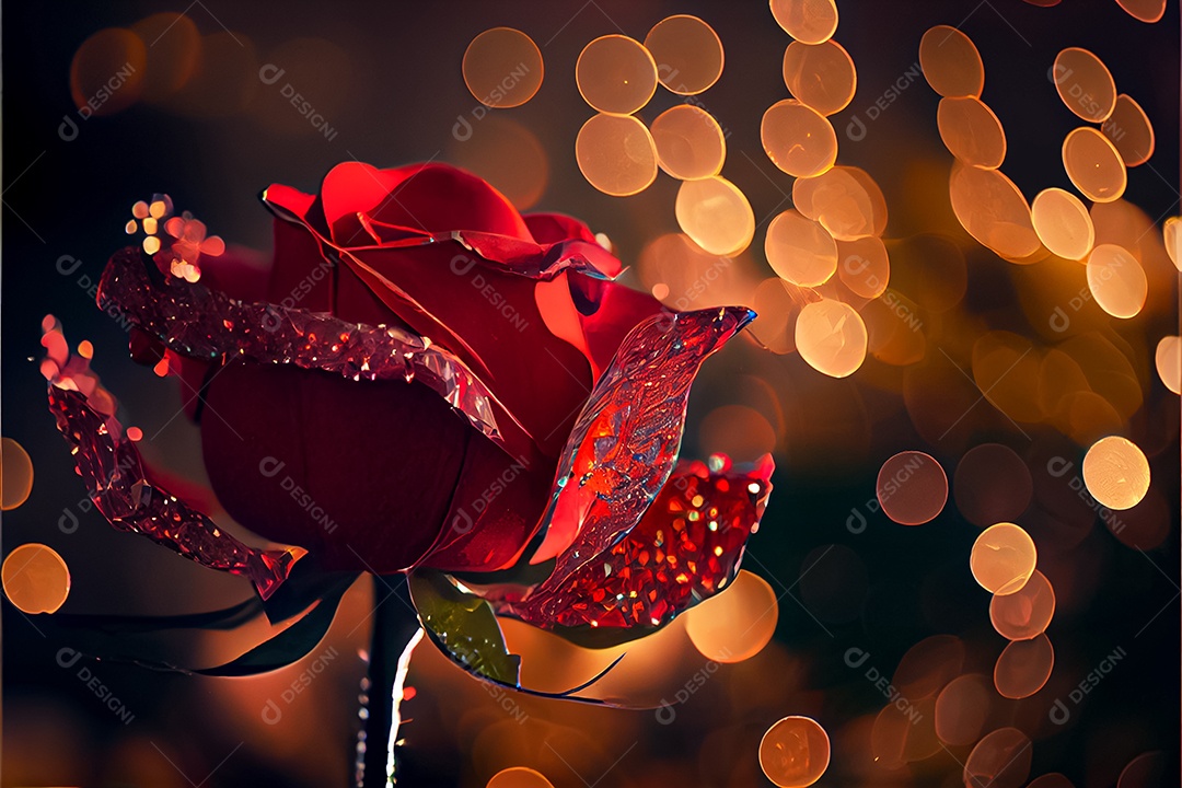 Amor rosa representativo, dia dos namorados 14 de fevereiro renderizar realista