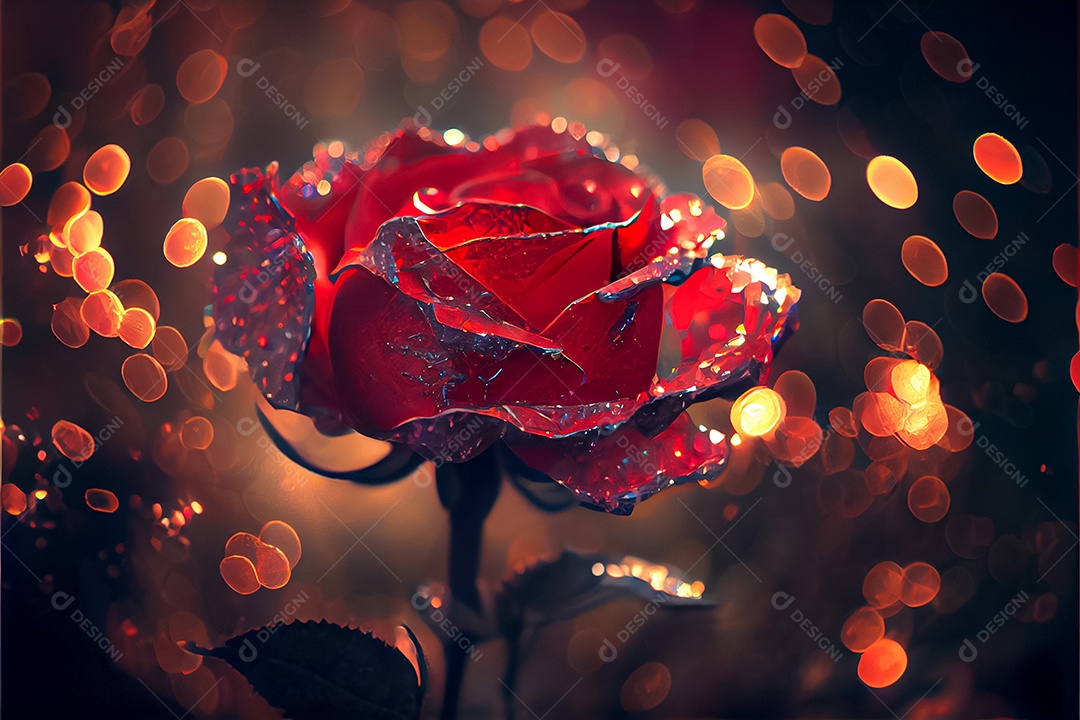 Amor rosa representativo, dia dos namorados 14 de fevereiro renderizar realista