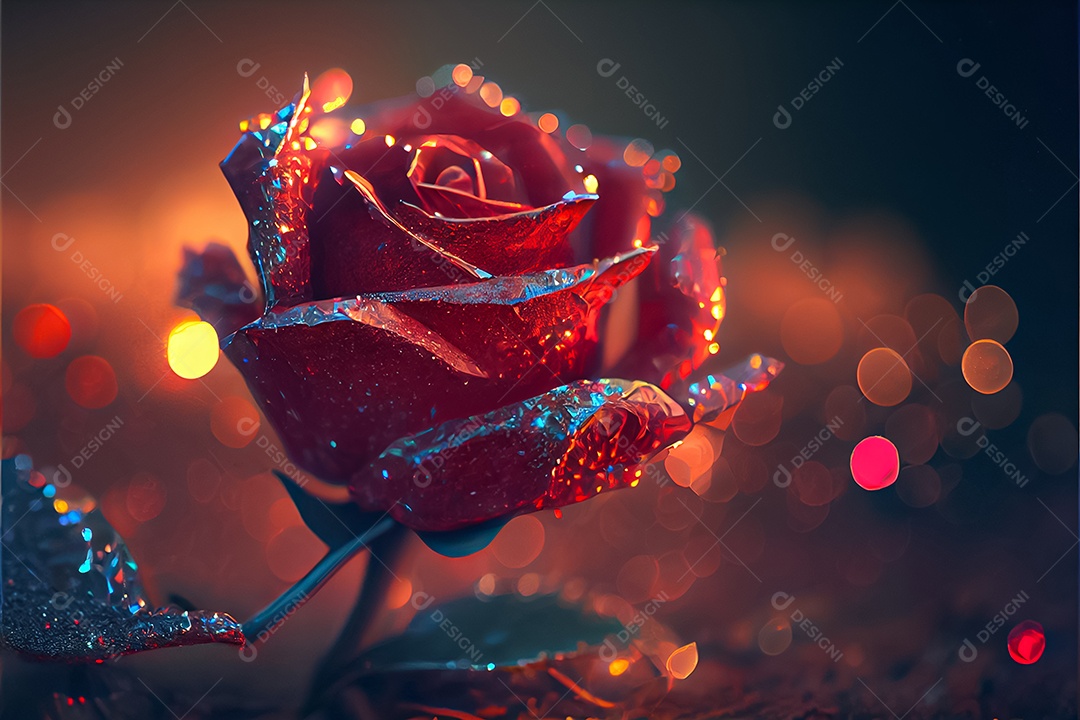 Amor rosa representativo, dia dos namorados 14 de fevereiro renderizar realista