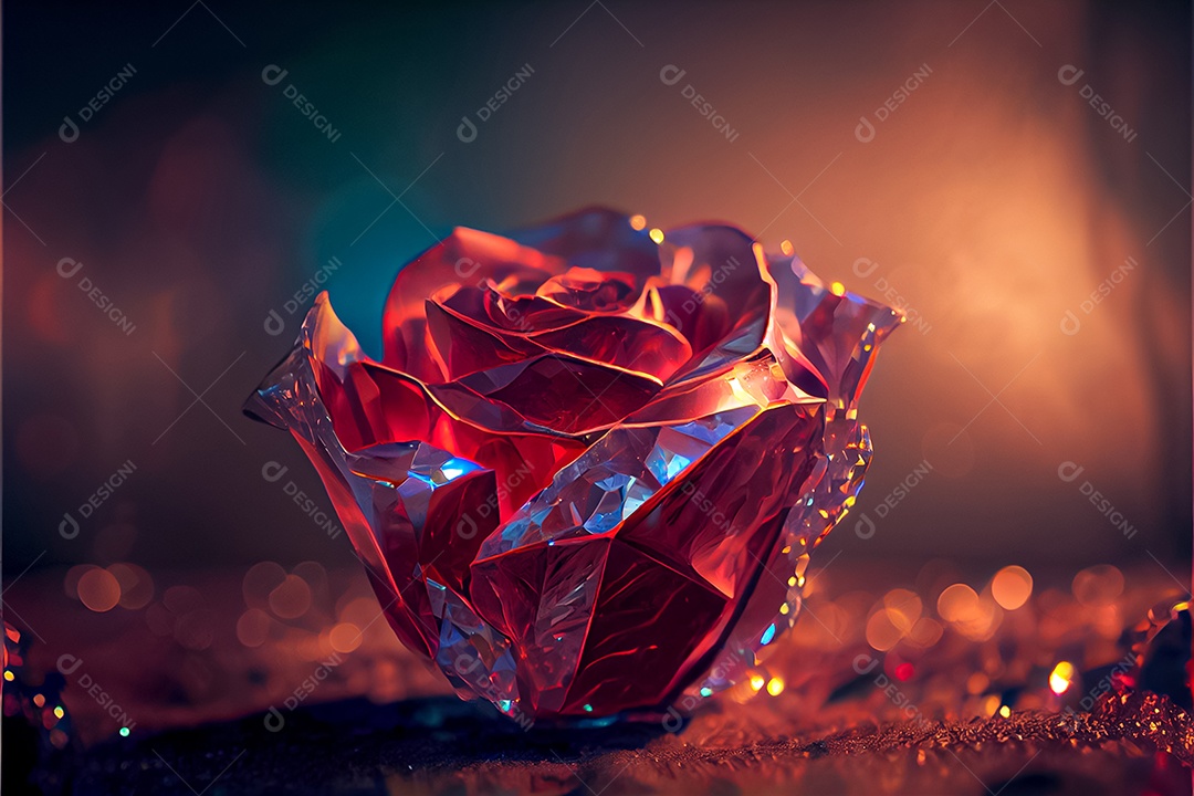 Amor rosa representativo, dia dos namorados 14 de fevereiro renderizar realista