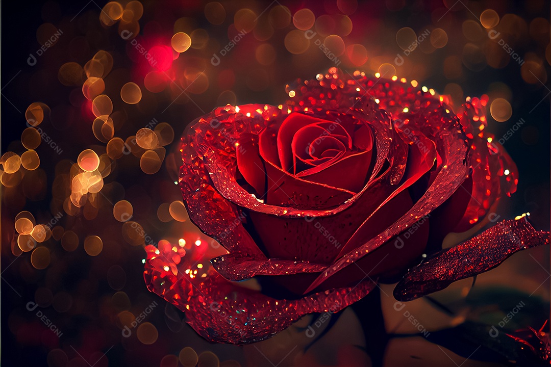 Amor rosa representativo, dia dos namorados 14 de fevereiro renderizar realista