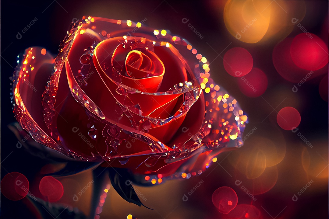 Amor rosa representativo, dia dos namorados 14 de fevereiro renderizar realista