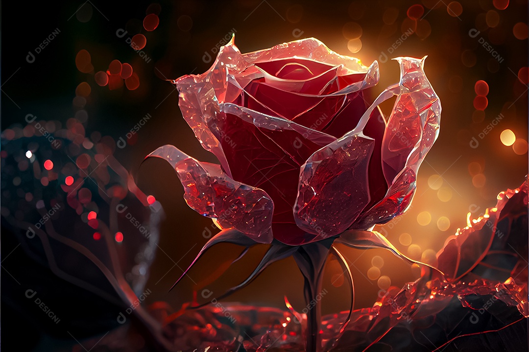 Amor rosa representativo, dia dos namorados 14 de fevereiro renderizar realista