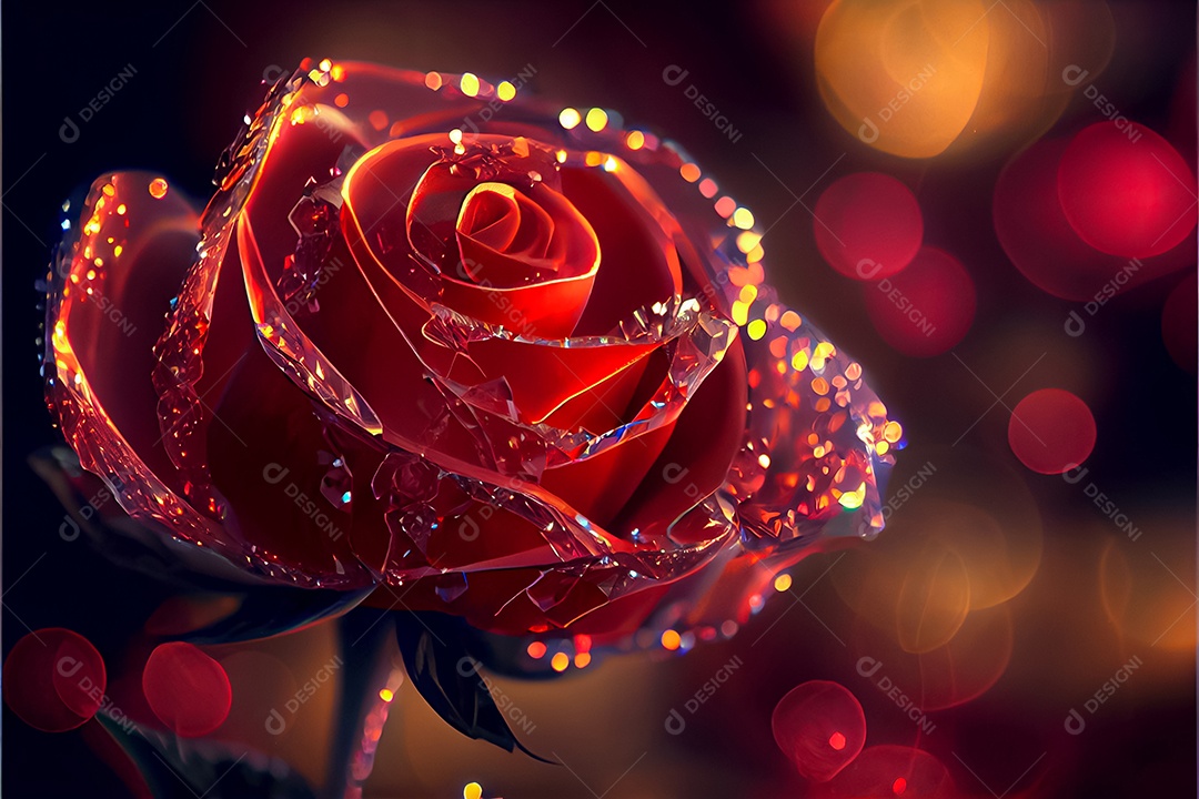 Amor rosa representativo, dia dos namorados 14 de fevereiro renderizar realista