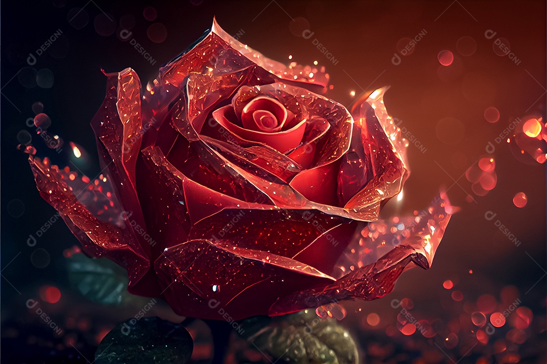 Amor rosa representativo, dia dos namorados 14 de fevereiro renderizar realista