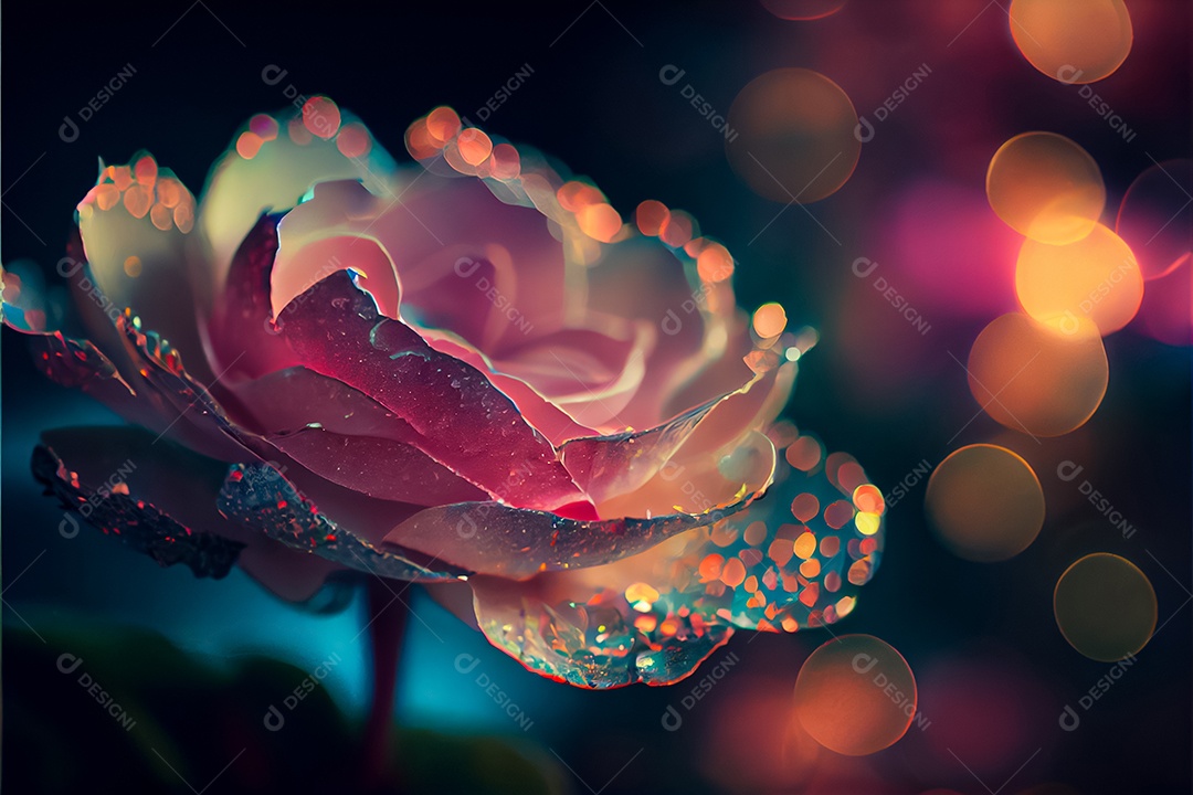 Amor rosa representativo, dia dos namorados 14 de fevereiro renderizar realista