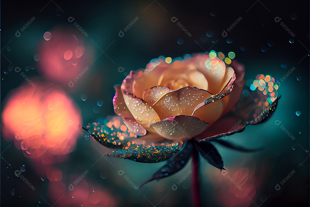 Amor rosa representativo, dia dos namorados 14 de fevereiro renderizar realista