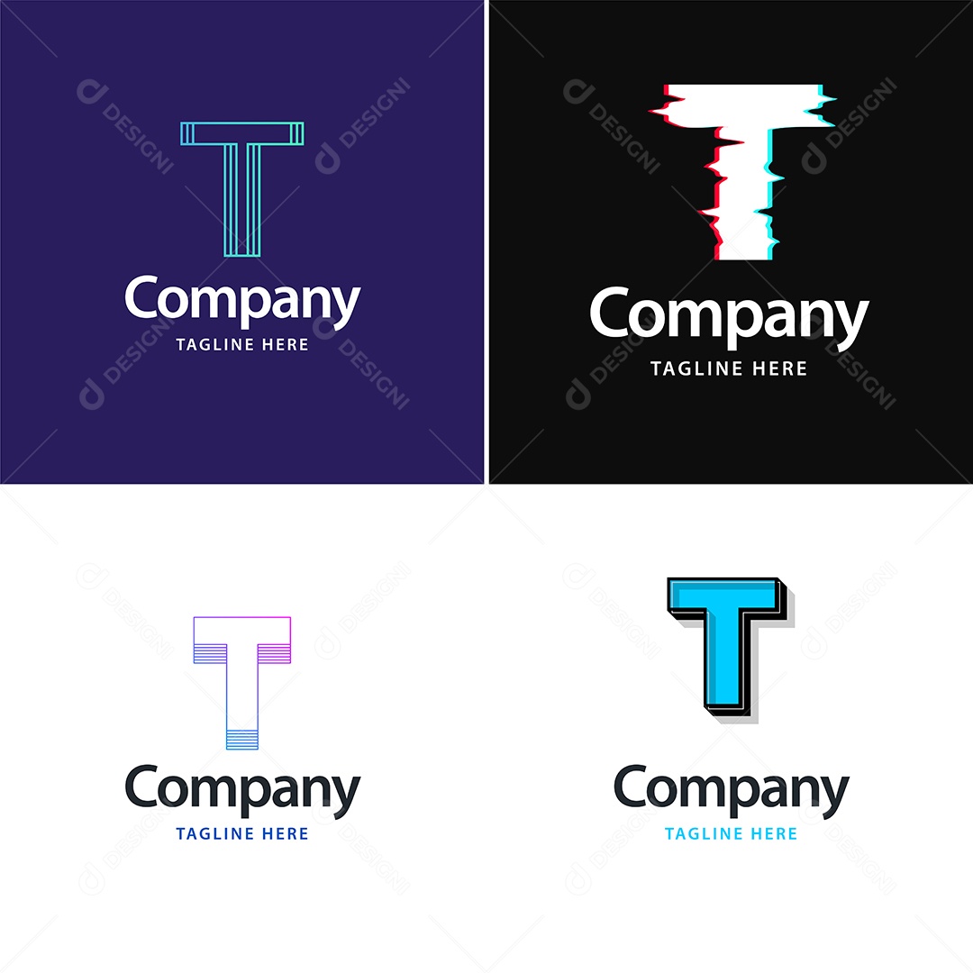 Logo T Personalizada Logotipos Modernos EPS