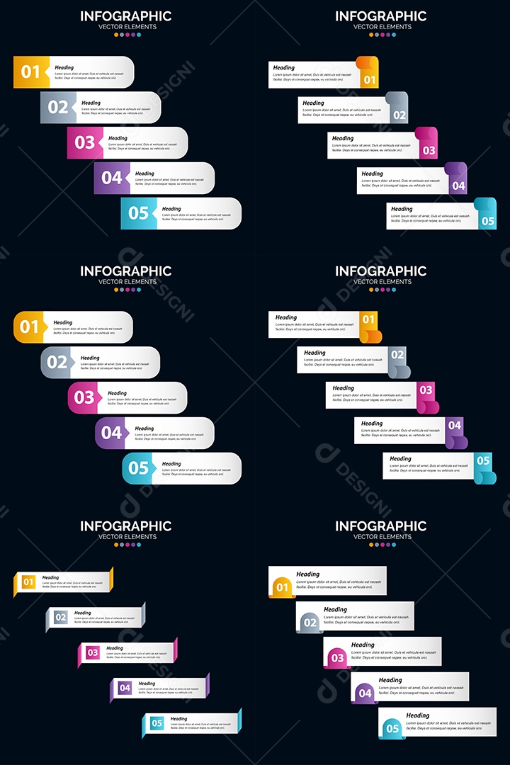 Pacote de Infográficos Vetoriais Vetor EPS