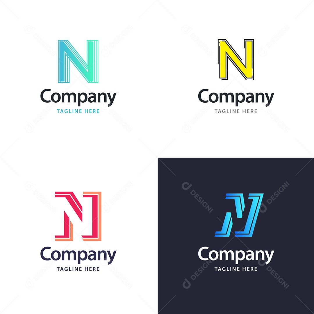 Logo N Personalizada Logotipos Modernos EPS