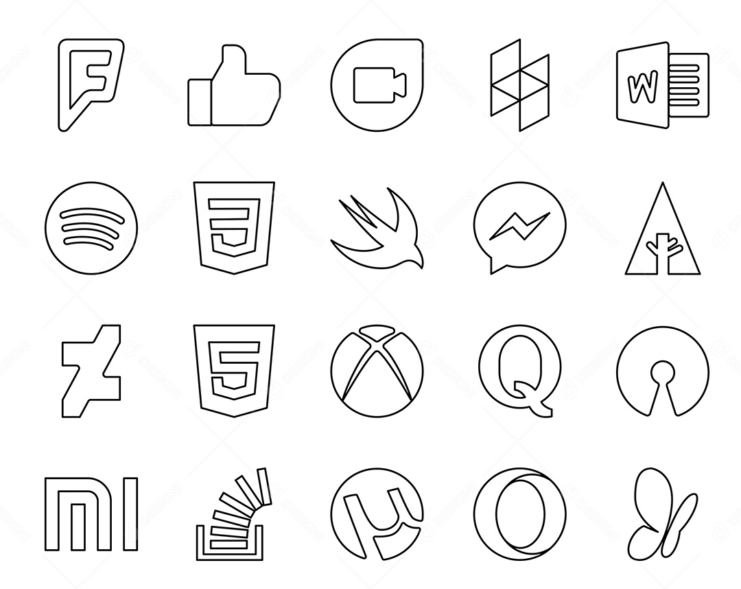 Pacote De Redes Sociais Vetor EPS