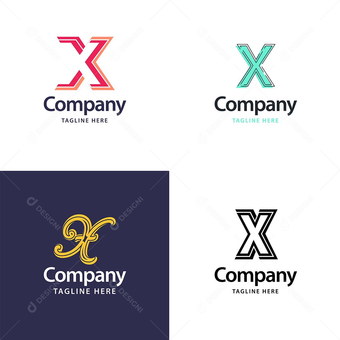 Logo X Personalizada Logotipos Modernos EPS