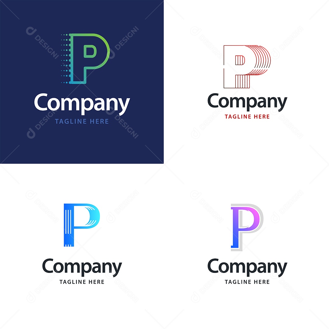 Logo P Personalizada Logotipos Modernos EPS