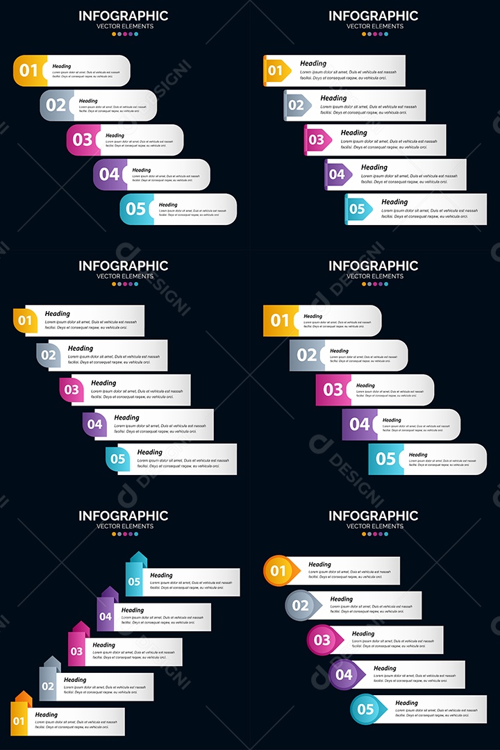 Pacote de Infográficos Vetoriais Vetor EPS