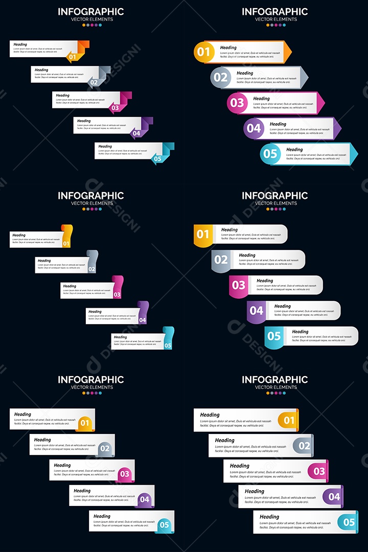 Pacote de Infográficos Vetoriais Vetor EPS