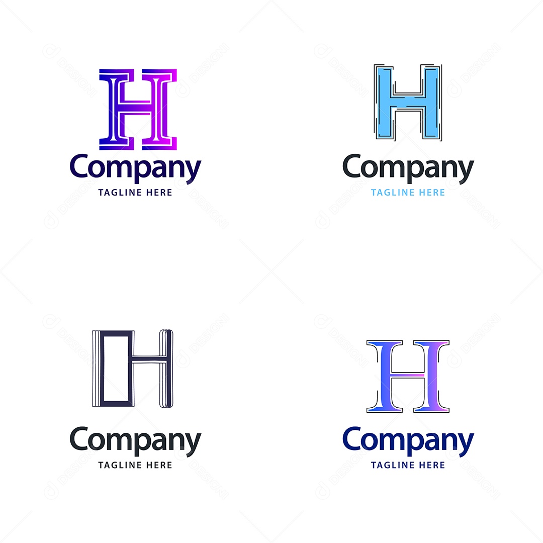 Logo H Personalizada Logotipos Modernos EPS