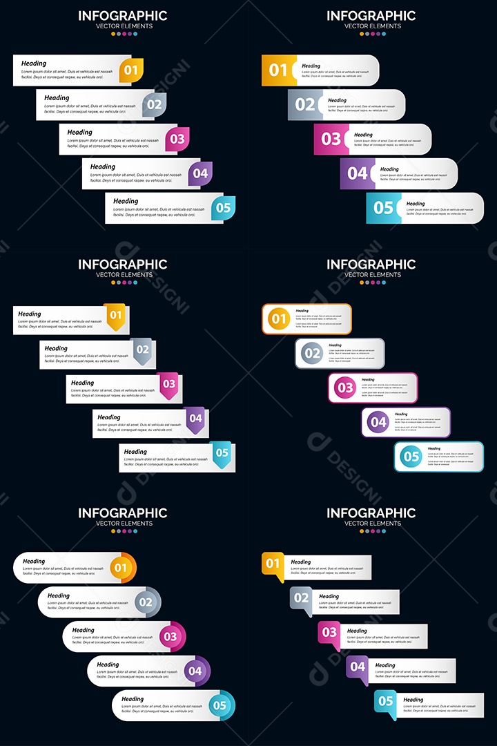 Pacote de Infográficos Vetoriais Vetor EPS