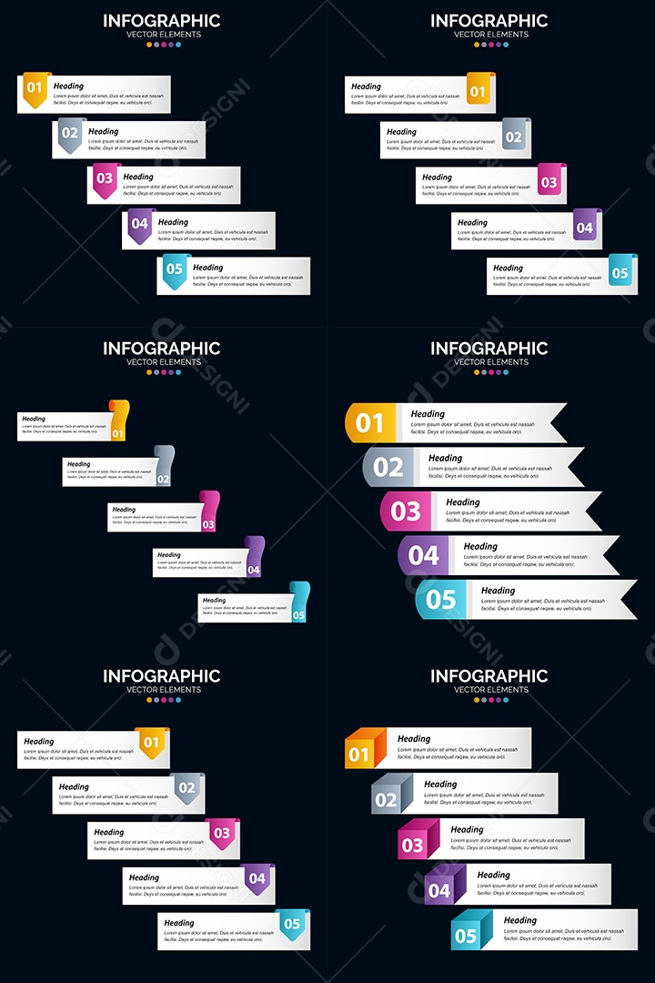 Pacote de Infográficos Vetoriais Vetor EPS