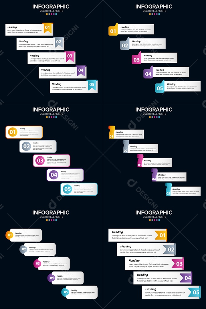 Pacote de Infográficos Vetoriais Vetor EPS