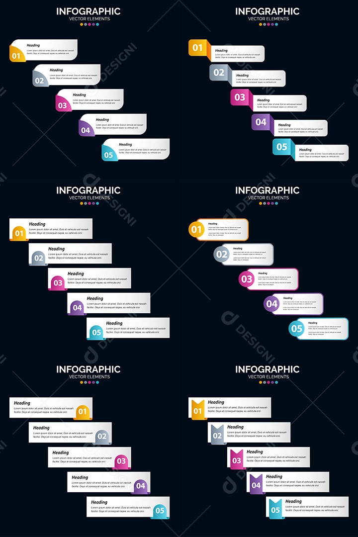 Pacote de Infográficos Vetoriais Vetor EPS