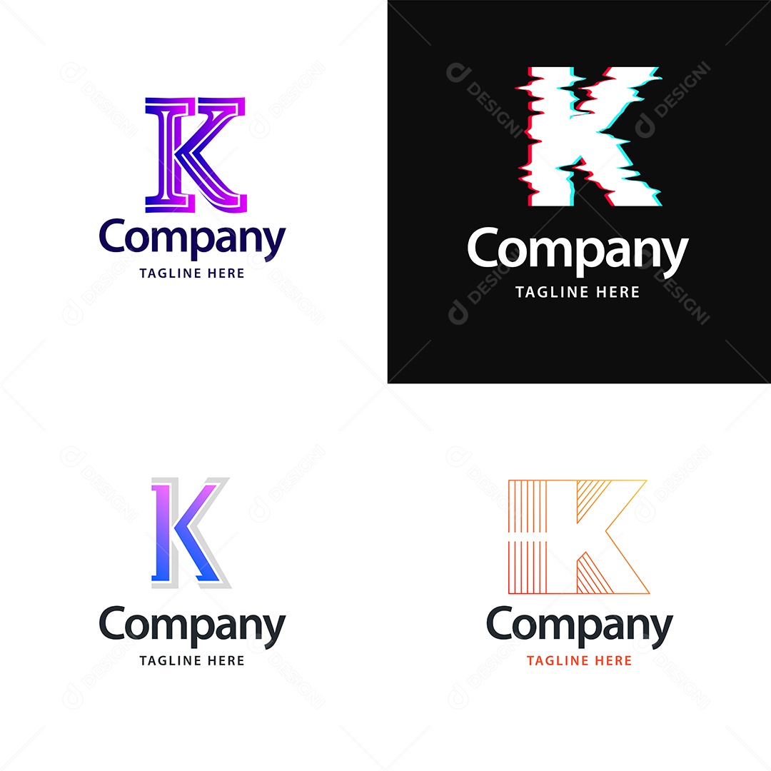 Logo K Personalizada Logotipos Modernos EPS