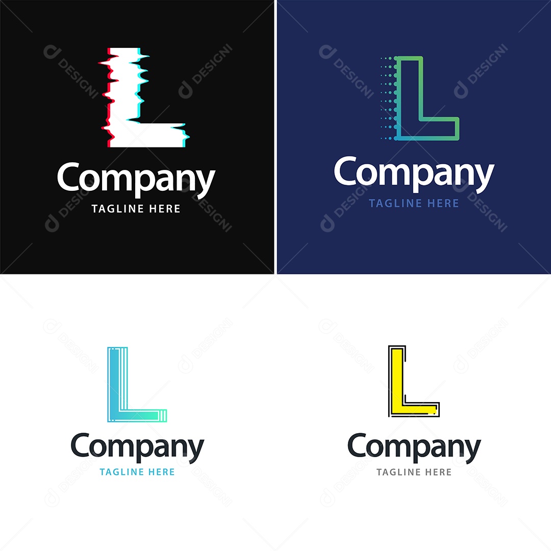 Logo L Personalizada Logotipos Modernos EPS