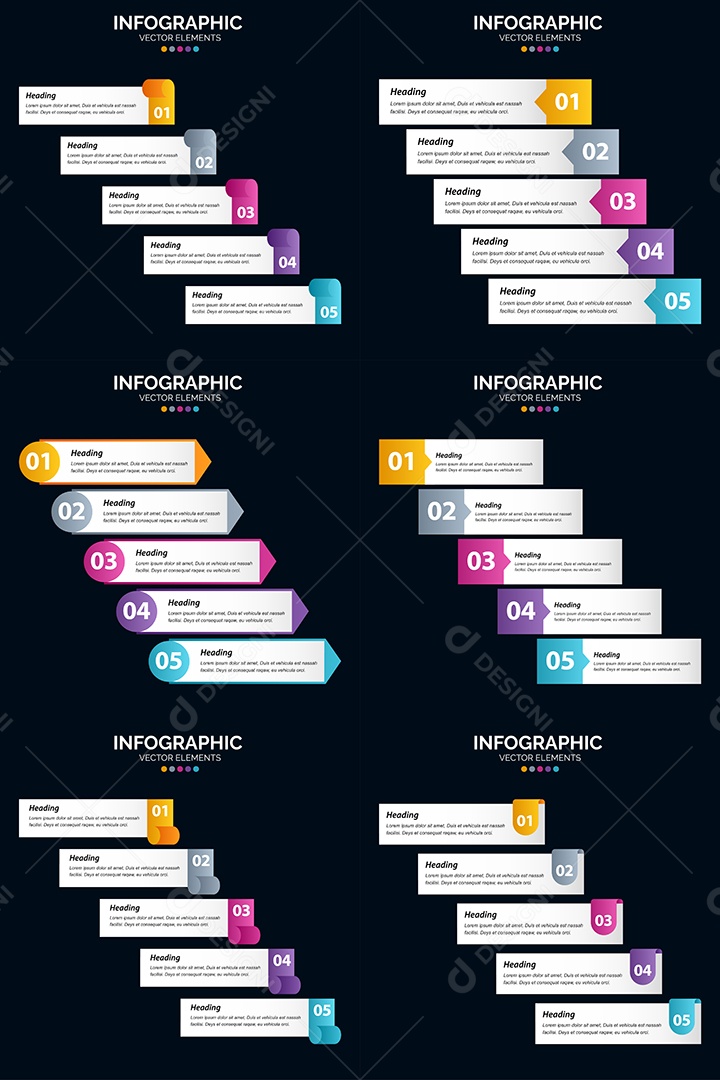 Pacote de Infográficos Vetoriais Vetor EPS