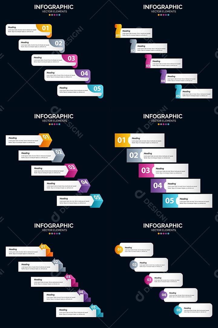 Pacote de Infográficos Vetoriais Vetor EPS