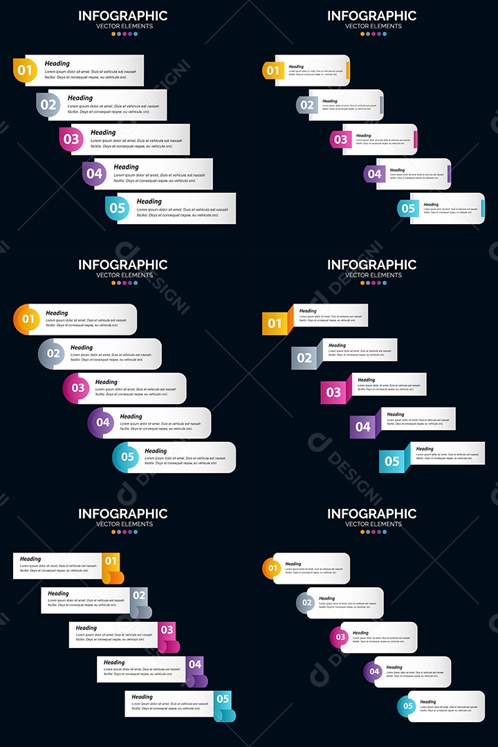 Pacote de Infográficos Vetoriais Vetor EPS