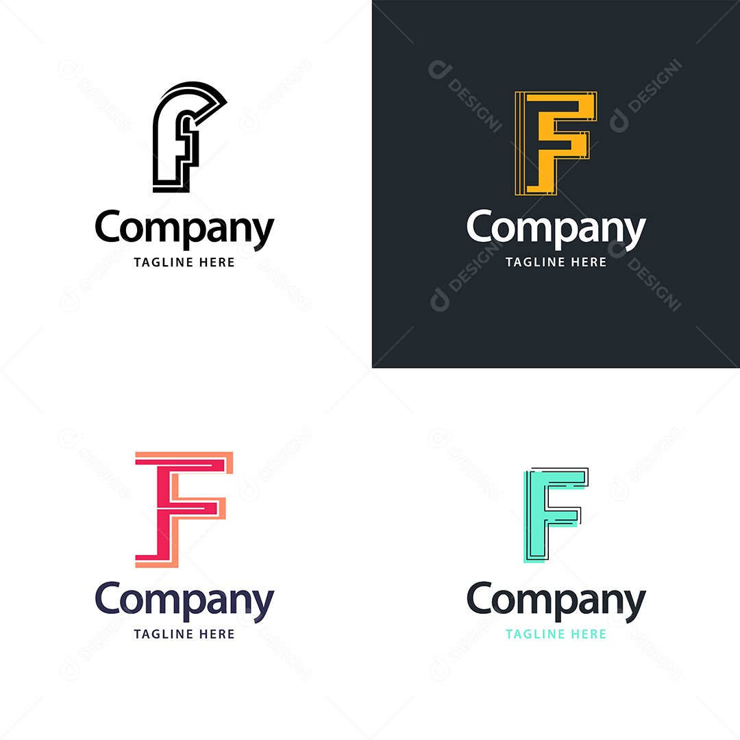 Logo F Personalizada Logotipos Modernos EPS