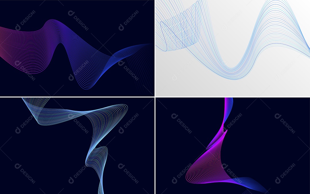 Ondas Sonoras Coloridas Dinâmicas De Linhas Mínimas Vetor EPS