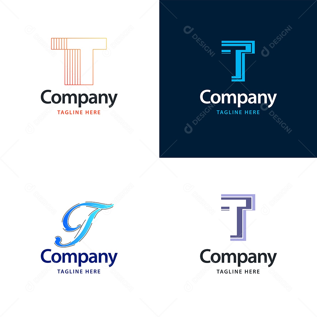 Logo T Personalizada Logotipos Modernos EPS
