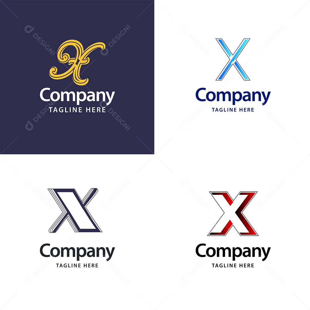 Logo X Personalizada Logotipos Modernos EPS
