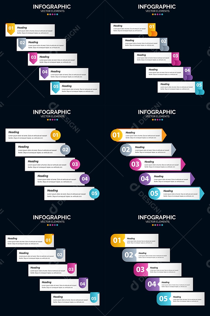 Pacote de Infográficos Vetoriais Vetor EPS