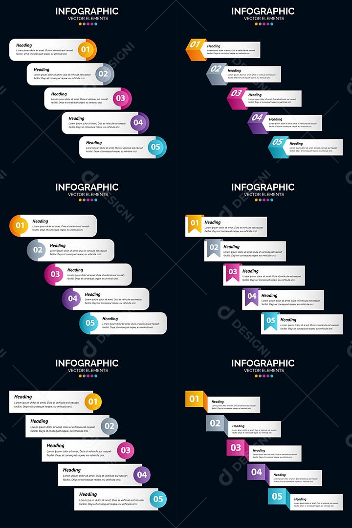 Pacote de Infográficos Vetoriais Vetor EPS