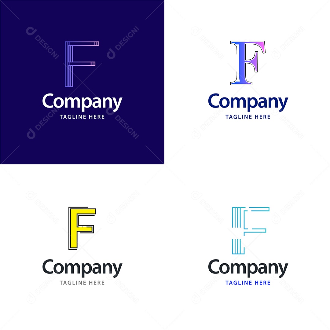 Logo F Personalizada Logotipos Modernos EPS
