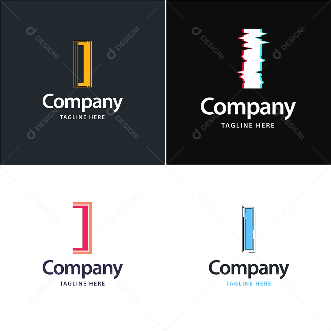 Logo I Personalizada Logotipos Modernos EPS