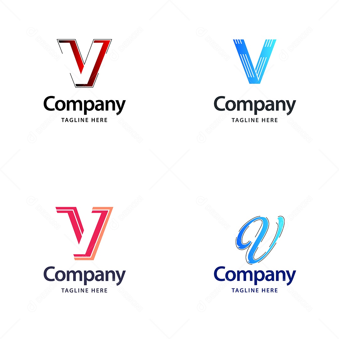 Logo V Personalizada Logotipos Modernos EPS