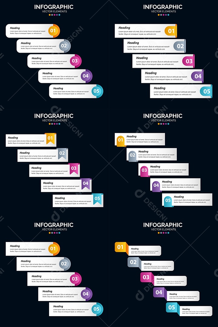 Pacote de Infográficos Vetoriais Vetor EPS