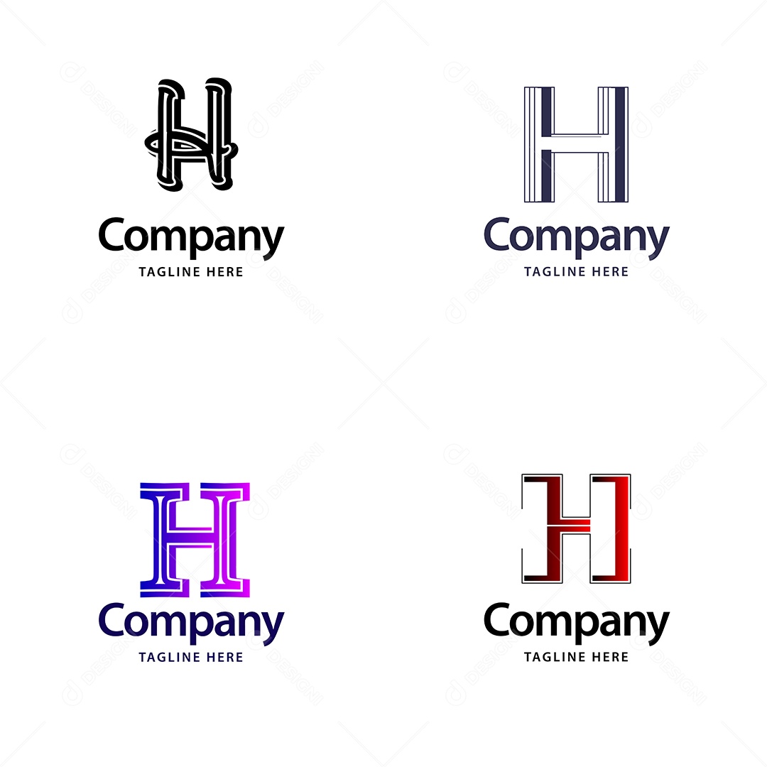 Logo H Personalizada Logotipos Modernos EPS