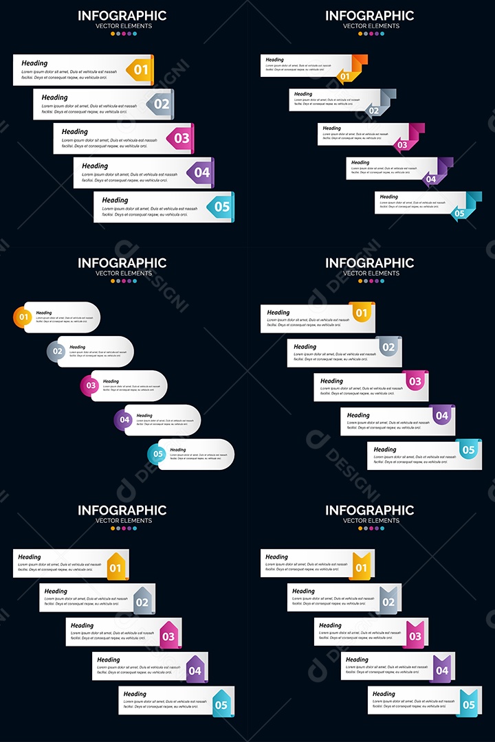 Pacote de Infográficos Vetoriais Vetor EPS