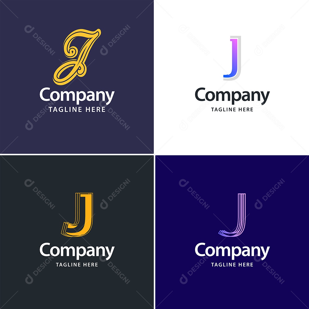 Logo J Personalizada Logotipos Modernos EPS