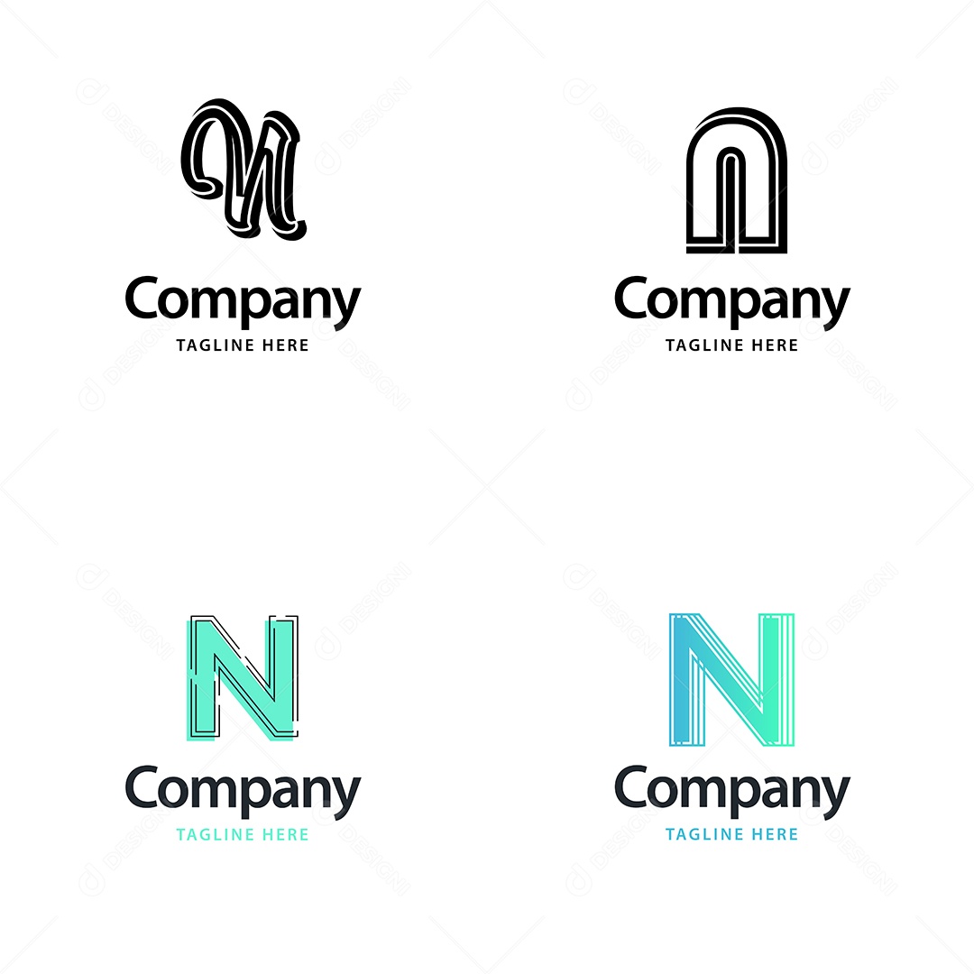 Logo N Personalizada Logotipos Modernos EPS