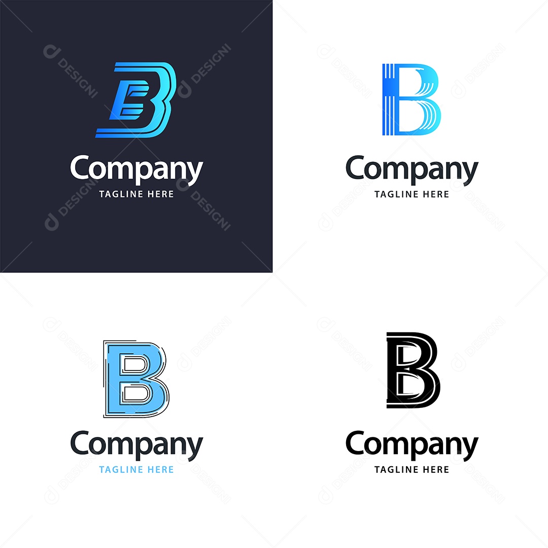 Logo B Personalizada Logotipos Modernos EPS