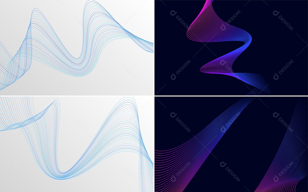 Ondas Sonoras Coloridas Dinâmicas De Linhas Mínimas Vetor EPS
