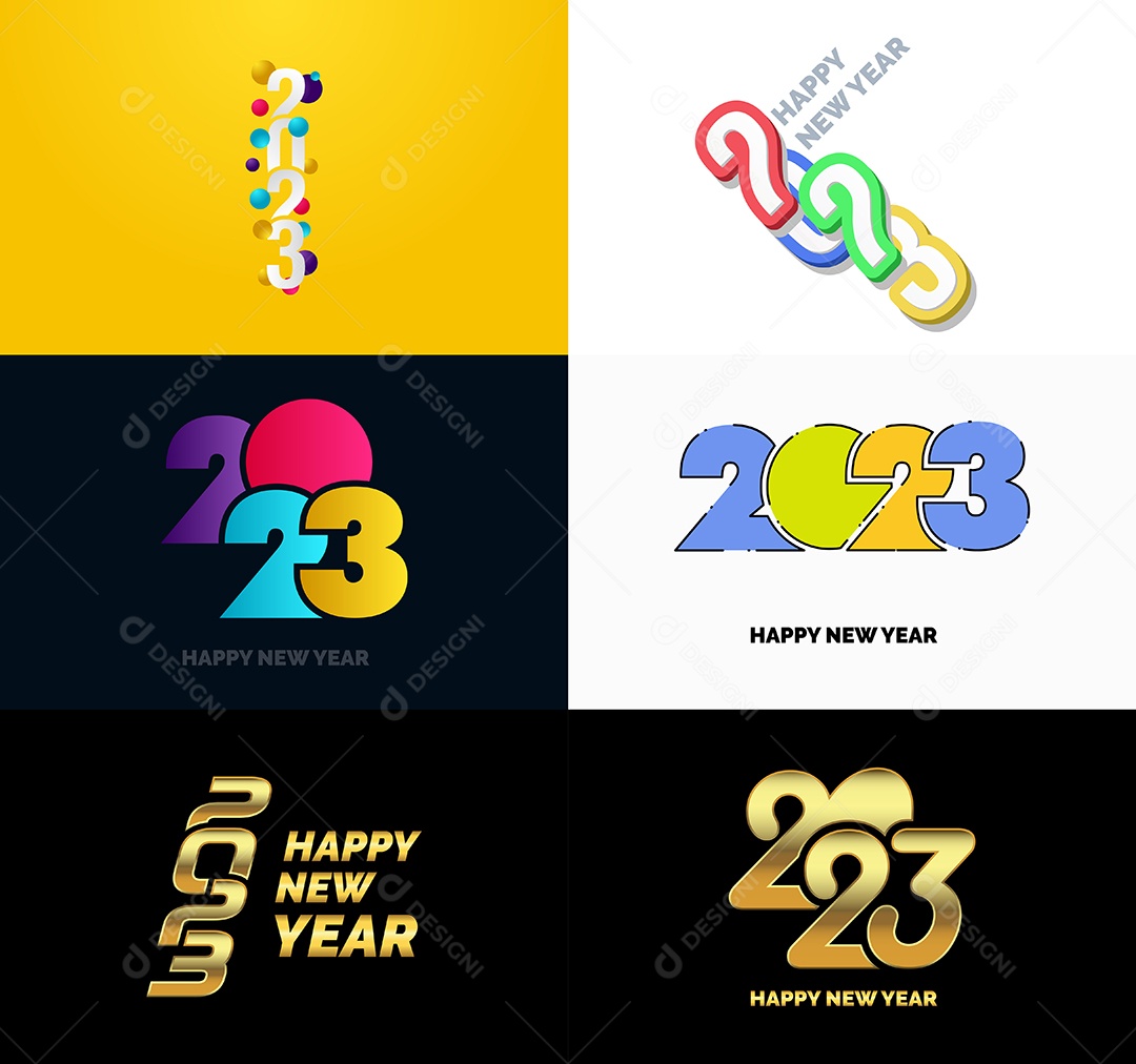 Logotipo 2023 Feliz Ano Novo Vetor EPS