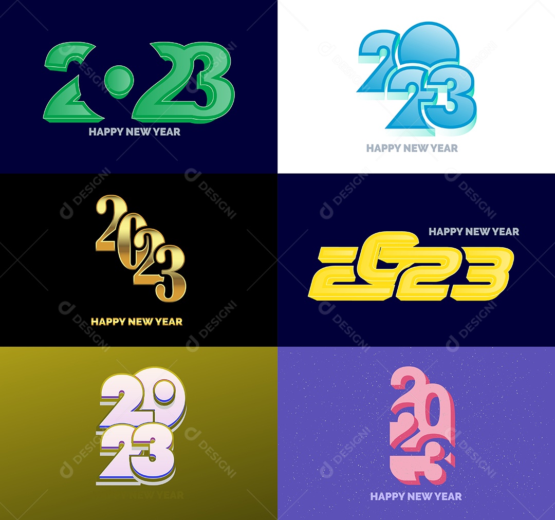 Logotipo 2023 Feliz Ano Novo Vetor EPS
